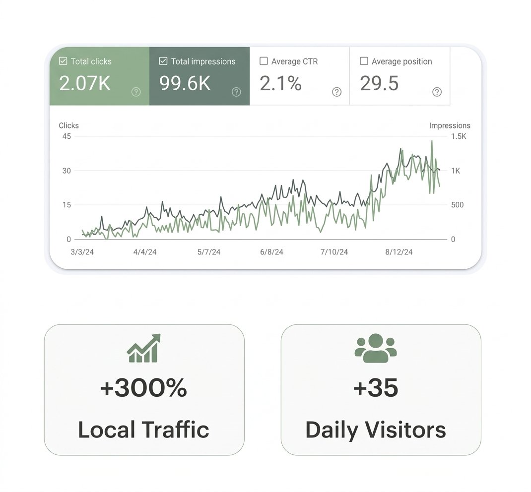 Marketing team reviewing clinic search analytics